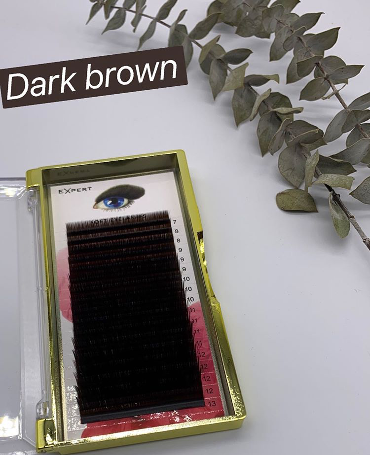 Ресницы Expert тёмно-коричневые Dark Brown MIX - 18 линий