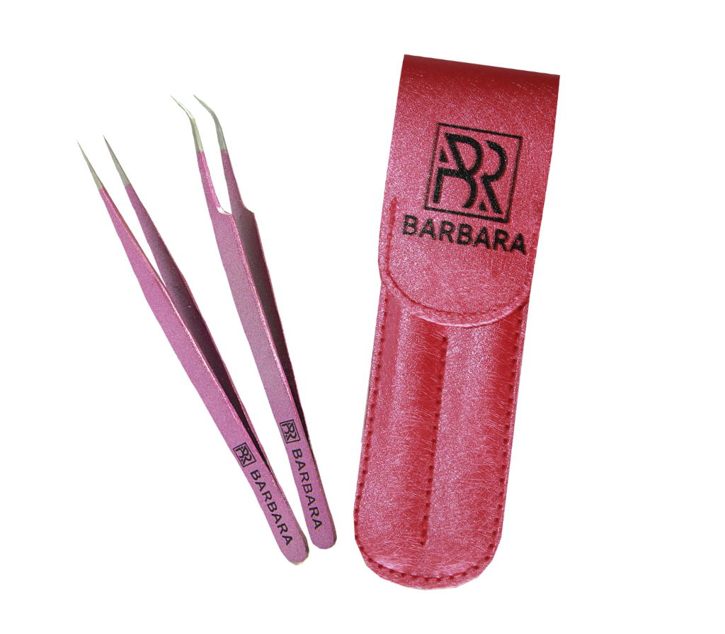 Набор пинцетов BARBARA (розовый металлик) АКЦИЯ