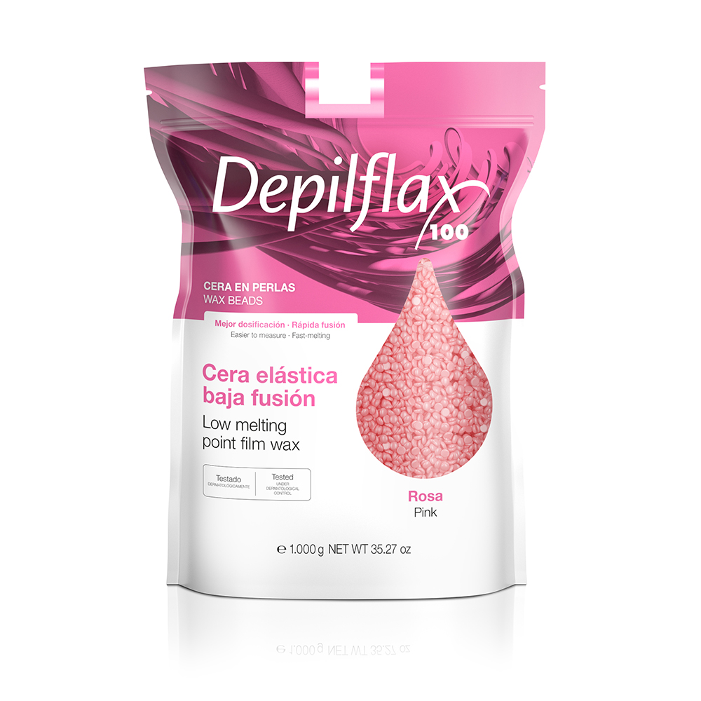 Воск в гранулах DEPILFLAX EXTRA Elastic плёночный, розовый, 1000 гр