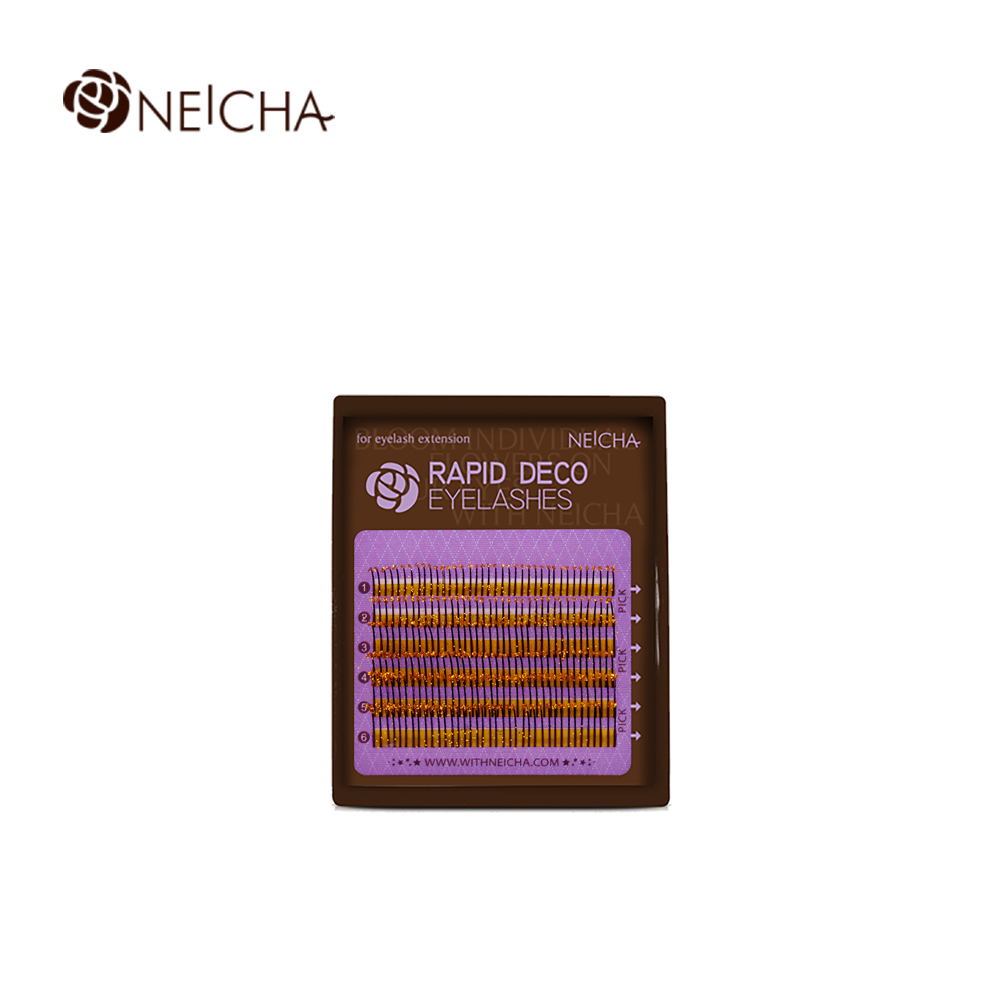  Ресницы Neicha Rapid Deco Gold (с блестками) MINI-MIX