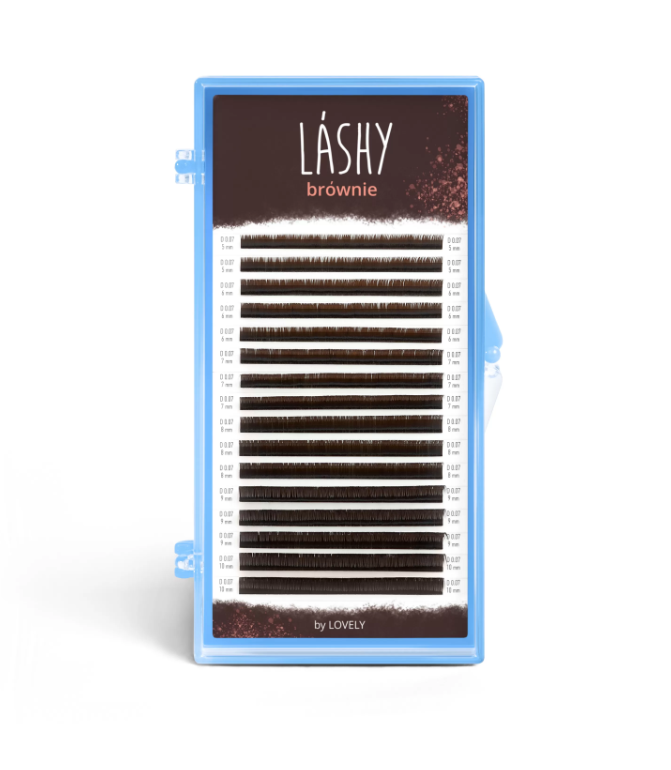 Ресницы LASHY Brownie темно-коричневые MIX - 16 линий АКЦИЯ