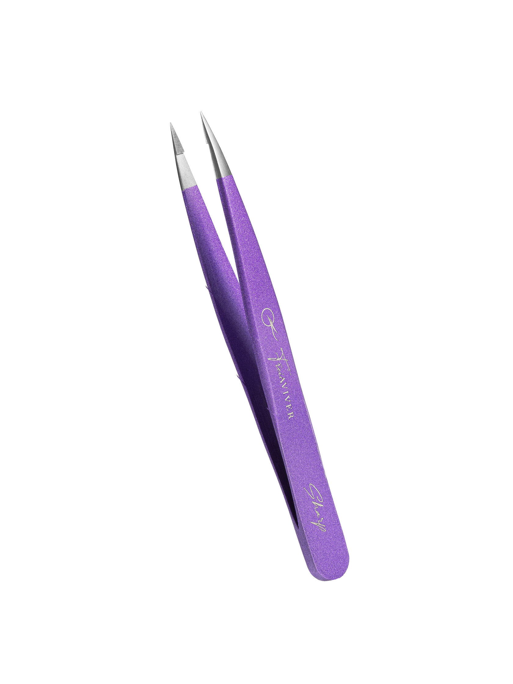 Пинцет для бровей FreiAVIVER Sharp точечный, фиолетовый