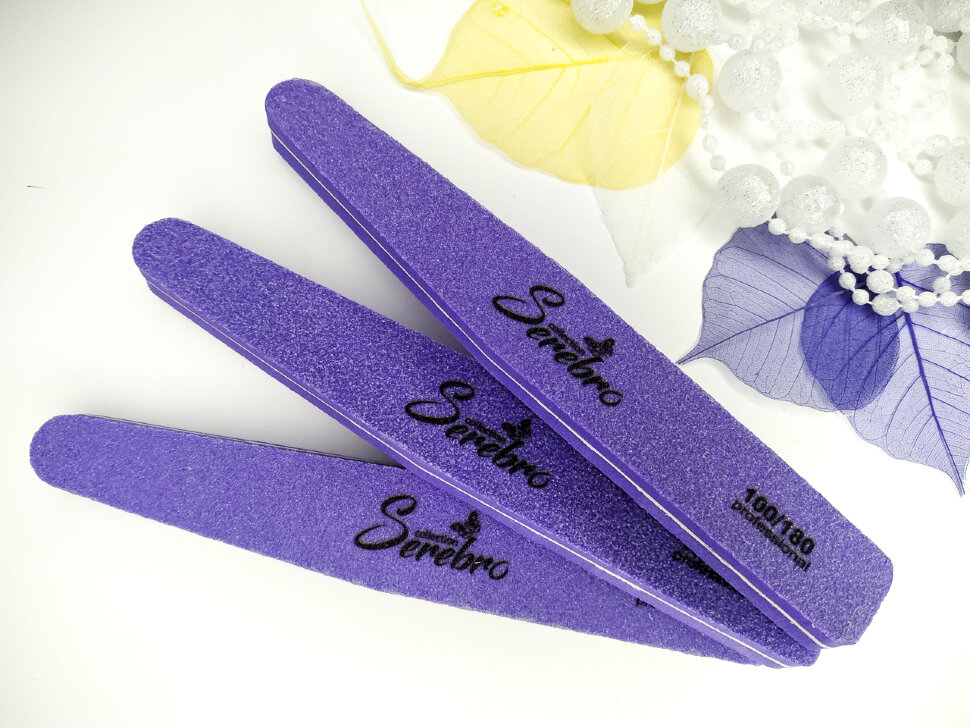 Шлифовщик Serebro для натуральных и искуственных ногтей Алмаз (фиолетовая)