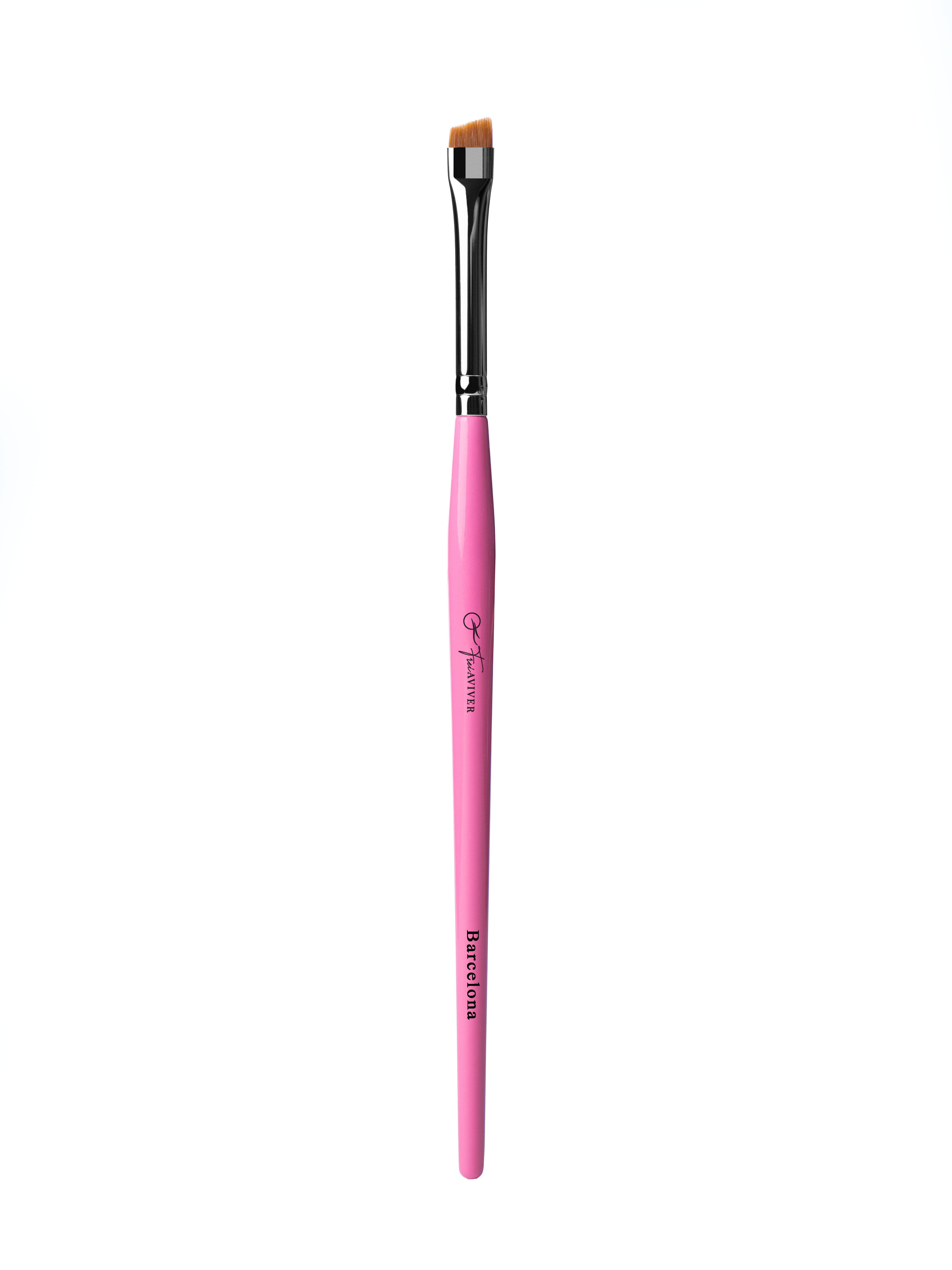 Кисть для бровей FreiAVIVER Barcelona скошенная (6мм), розовая